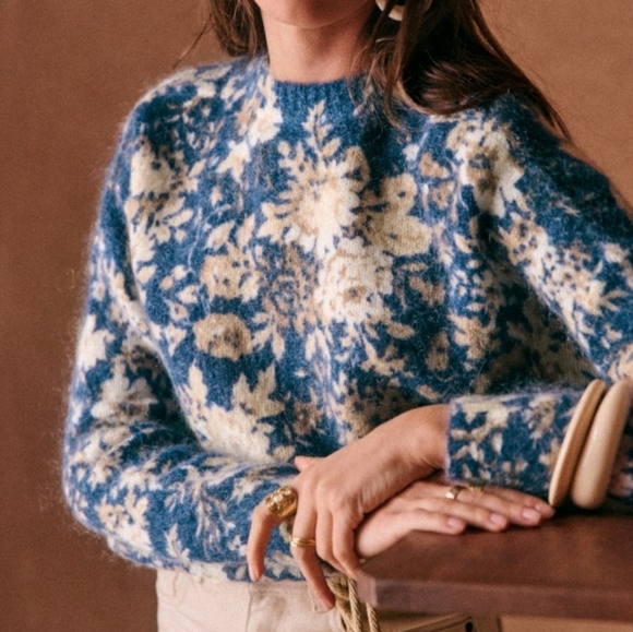 Sezane Azalee Jumper in Cara Print size XXS NWT - Picture 1 of 11